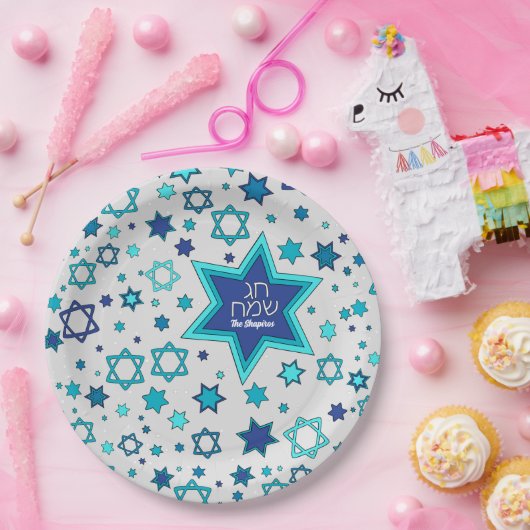 Chag Sameach Star Personalisiert Pappteller (Party)