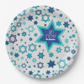 Chag Sameach Star Personalisiert Pappteller (Vorderseite)