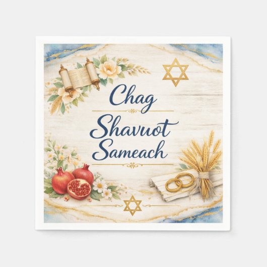 Chag Schawuot Sameach, Frohes Schawuot  Serviette (Vorderseite)