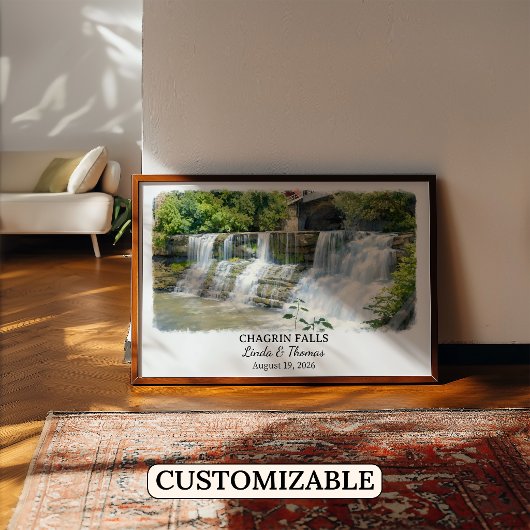 Chagrin Falls Ohio Poster, Aquarell, Maßgeschneide Poster