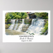 Chagrin Falls Ohio Poster, Aquarell, Maßgeschneide Poster (Vorne)