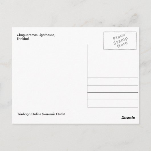 Chaguaramas Lighthouse, Trinidad Postcard Postkarte (Rückseite)