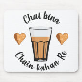Chai Bina Chain Kahan Hindi Quote Tee Glas Samosa Mousepad (Vorne)