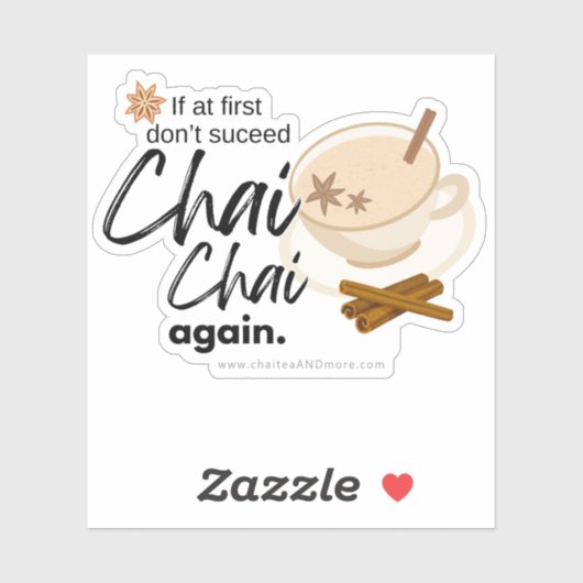 Chai Black Tea Pun - chai chai nochmal Aufkleber (Blatt)