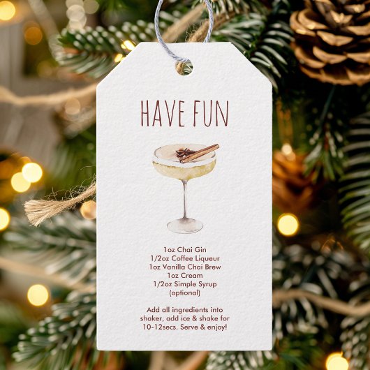 "Chai Gin Recipe | Festlicher Feiertagscocktail Geschenkanhänger