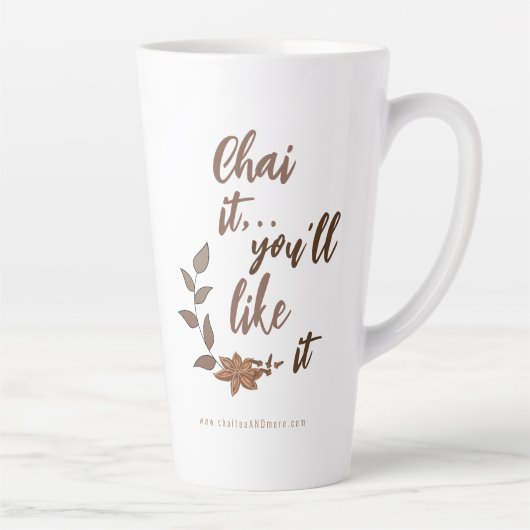 Chai Latte Pun Coffee Shop Merge Milchtasse (Rechts)