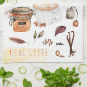 Chai Latte Recipe | Erntedank Friendsgiving Geschirrtuch (Gefaltet)