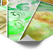 Chai Life in Hebräisch Letters Green Quilt Effect Poster (Ecke)