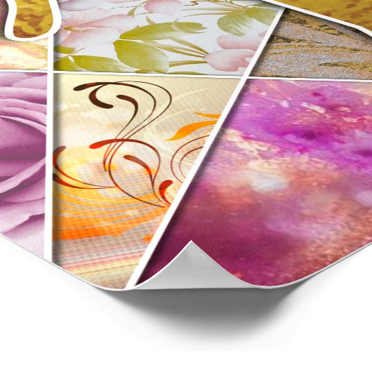 Chai Life in Hebräisch Letters Pink Quilt Effect W Poster (Ecke)