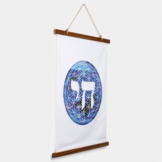 Chai Medallion Wandteppich Mit Holzrahmen (Gewinkelt)