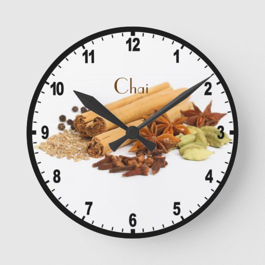 Chai Spice Wall Clock Runde Wanduhr (Vorderseite)