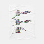 Chai-Symbol aus Edelsteinen in allen Farben Fleecedecke (Vorderseite)