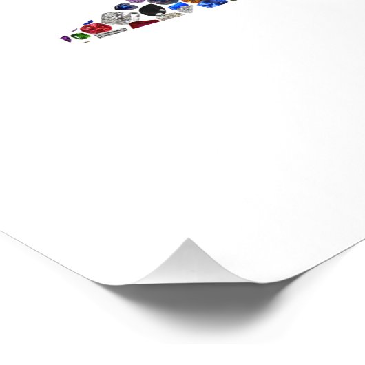 Chai-Symbol aus Edelsteinen in allen Farben Fotodruck (Ecke)