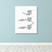 Chai-Symbol aus Edelsteinen in allen Farben Leinwanddruck (Insitu (Holzboden))