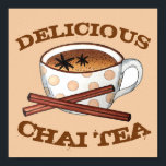 Chai Teacup Indian Spiced Tea Kitchen Art Deco Poster<br><div class="desc">Das Design zeigt eine originelle Marker-Abbildung einer Tasse Masala-Chai, einem traditionellen indischen Getränk, das durch das Brennen von schwarzem Tee mit Kräutern und Gewürzen hergestellt wird. Ideal für Teezeit! Dieses Teacup Design ist auch auf anderen Produkten erhältlich. In diesem Shop finden Sie auch viele weitere Designs zum Thema Lebensmittel und...</div>