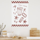Chai Wala Checkered Illustration Poster (Küche)