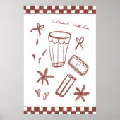 Chai Wala Checkered Illustration Poster (Vorne)