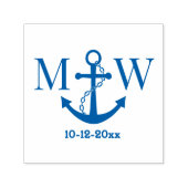 Chain Anchor Couple Wedding 2 Init Monogram Date Permastempel (Design)
