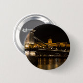 Chain Bridge with Buda Castle Hungary Budapest Button (Vorne & Hinten)