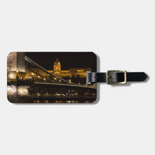 Chain Bridge with Buda Castle Hungary Budapest Gepäckanhänger (Vorderseite horizontal)