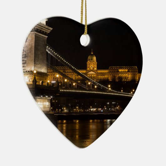 Chain Bridge with Buda Castle Hungary Budapest Keramikornament (Rechts)