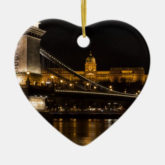 Chain Bridge with Buda Castle Hungary Budapest Keramikornament (Vorne)