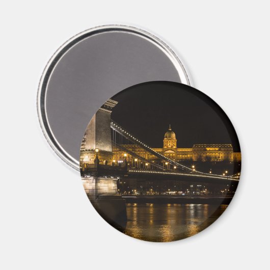 Chain Bridge with Buda Castle Hungary Budapest Magnet (Vorderseite/Rückseite)
