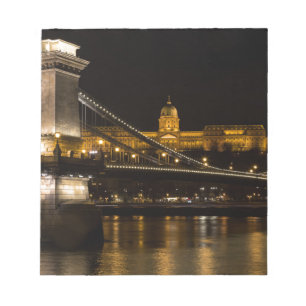 Chain Bridge with Buda Castle Hungary Budapest Notizblock