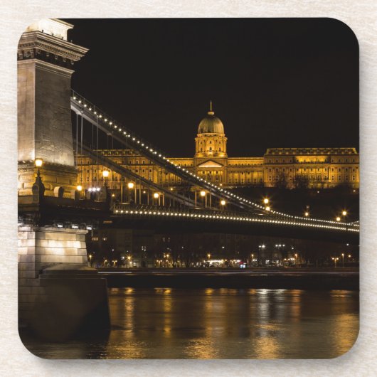 Chain Bridge with Buda Castle Hungary Budapest Untersetzer (Vorderseite)