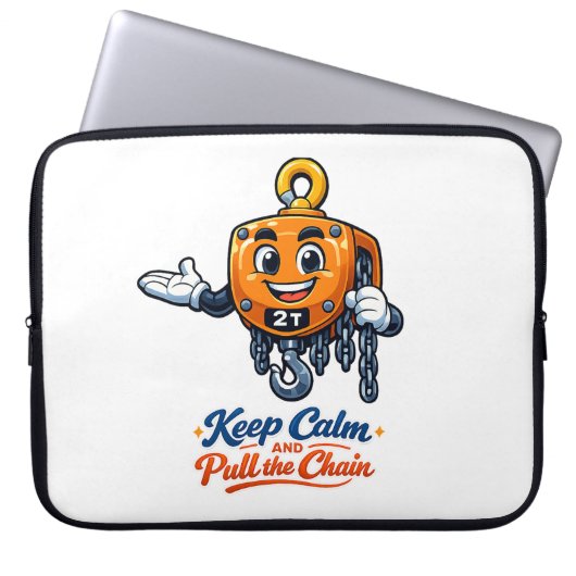 Chain Hoist Mascot Keep Calm Laptop Sleeve (Vorderseite)