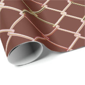 Chain Link Grid Espresso Geschenkpapier (Rolleneckpunkt)