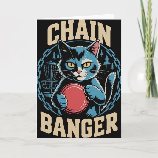 Chain Nger Disc Golf Cat Humor _2 Karte (Vorderseite)