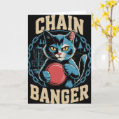 Chain Nger Disc Golf Cat Humor _2 Karte (Gelbe Blume)
