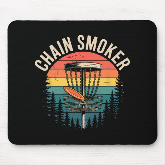 Chain Smoker Funny Disc Golf Tree Chains Frisbee M Mousepad (Vorne)