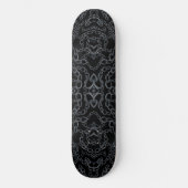 Chained Abstract Mirrored Image Gray On Black Art Skateboard (Vorderseite)