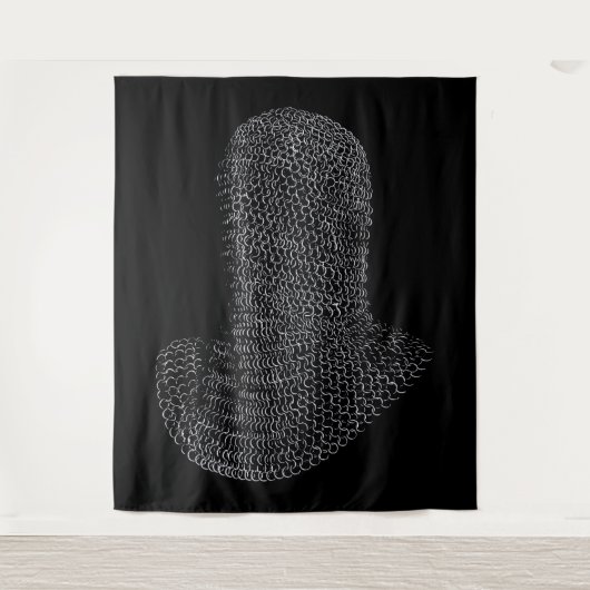 Chainmail Warrior Hood Wandteppich (Vorderseite)