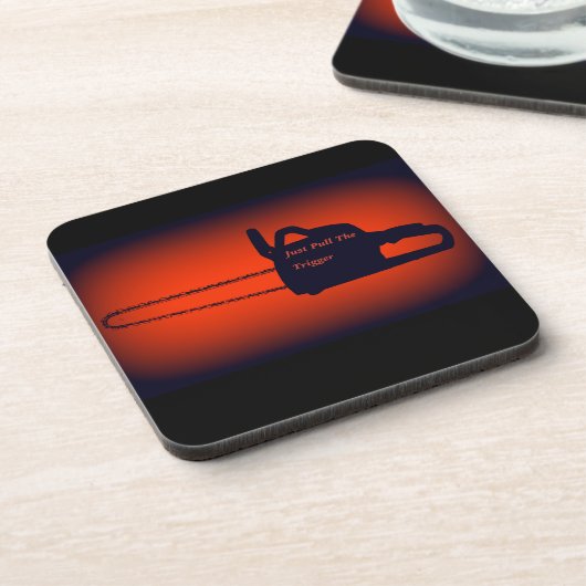 Chainsaw Art Getränkeuntersetzer (Linke Seite)