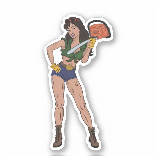 Chainsaw Betty Vinyl Sticker wetgerproof (Vorderseite)