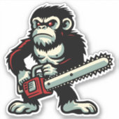Chainsaw Chimp Aufkleber (Vorderseite)