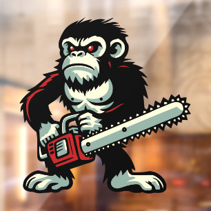 Chainsaw Chimp Fensteraufkleber
