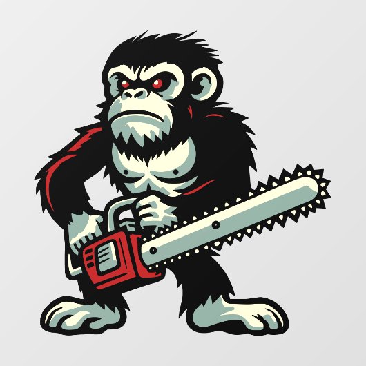 Chainsaw Chimp Fensteraufkleber (Blatt)