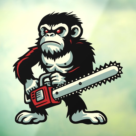Chainsaw Chimp Fensteraufkleber (Blatt 3)