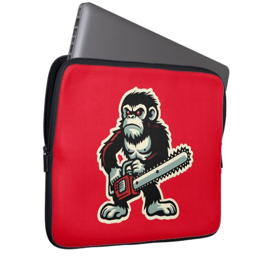 Chainsaw Chimp Laptopschutzhülle (Vorne Rechts)