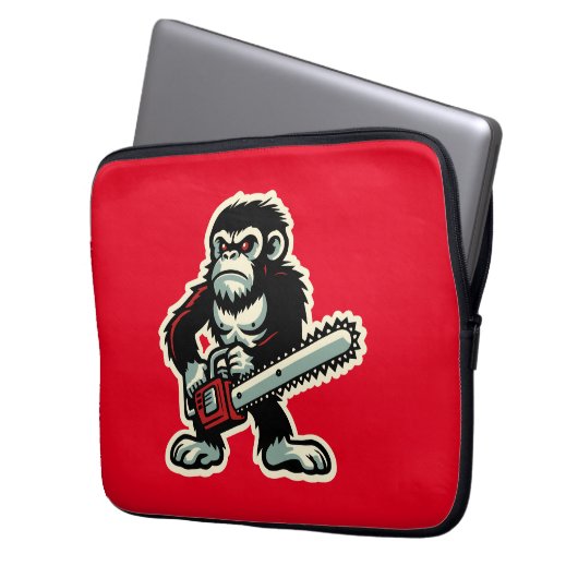 Chainsaw Chimp Laptopschutzhülle (Vorderseite Links)