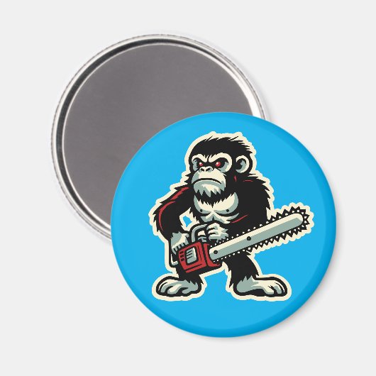 Chainsaw Chimp Magnet (Vorderseite/Rückseite)