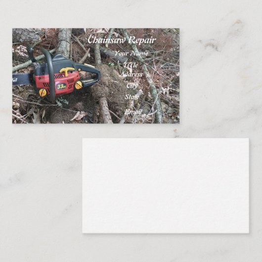 Chainsaw Clearing-Lauristin Visitenkarte (Vorne/Hinten)