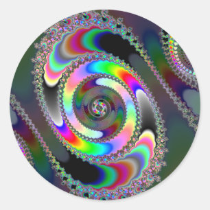 Chainsaw - Fraktal Runder Aufkleber