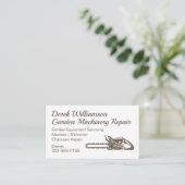 Chainsaw Garden Machinery Reparatur Visitenkarte (Stehend Vorderseite)