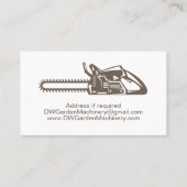 Chainsaw Garden Machinery Reparatur Visitenkarte (Rückseite)