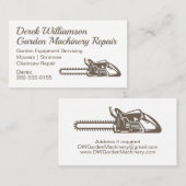 Chainsaw Garden Machinery Reparatur Visitenkarte (Vorne/Hinten)